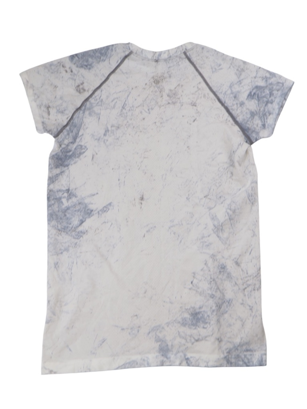 Lululemon Swiftly Tech Short Sleeve Shirt Size 10 White Blue Marble Athletic Top - Picture 3 of 8